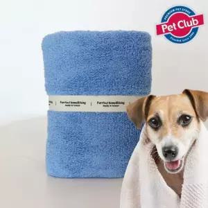 데이스포 반려동물 수건 드라이 목욕 용품 밀크타월 블루 M + L