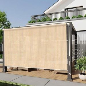 HENG FENG 야외 무선 롤러 그늘막 8'(W) x 8'(H) 현관 가제보 뒷마당, 밀을 위해 95% 자외선 차단 천 외부에 블라인드를 말아 올립니다