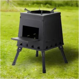 해피캠핑 접이식 화목난로 35X47CM 블랙 캠핑난로 장작난로 미니화로