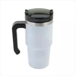 써머원 보온보냉 빨대 텀블러 600ML 화이트 휴대용 보냉물병 스텐머그컵 음료컵