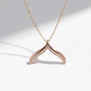 밸런 고래 꼬리 목걸이 랩 다이아 펜던트 데일리 여자 친구 기념일 선물 생일