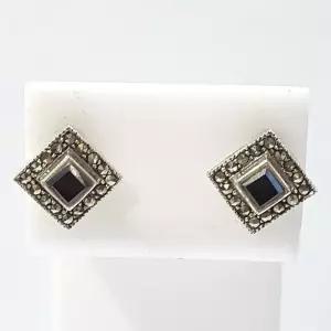 [블루케이] A심플 블랙오닉스 원석 귀걸이 211135-03n