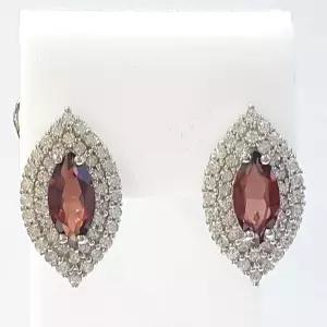 [블루케이] AA급 레드가넷 원석 귀걸이 211137-05n