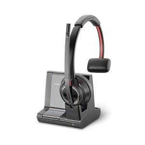 Plantronics - Savi 8210 오피스 무선 DECT 헤드셋(폴리) 싱글 이어(모노) 블루투스를 통해 PC/Mac 또는 휴대폰에 연결할 수 있는 호환 팀(인증), Zoom과 함께 작동