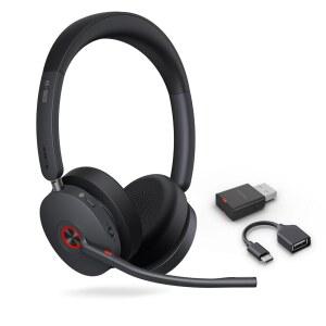 Yealink WH68 하이브리드 ANC DECT & Bluetooth 무선 헤드셋(어댑터 포함), 492피트 범위 스테레오 액티브 노이즈 캔슬링 헤드폰, 줌, UC(6X 마이크 32시간 통화, 듀얼 이어 헤드셋(PC, 모바일, 휴대폰)