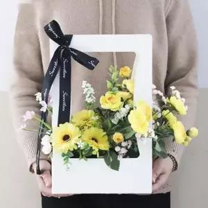 선물 포장상자 플라워 핸들 포장박스 꽃 포장상자 종이 사각 봉투 재료