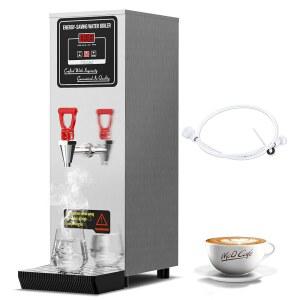 Vtsmax 2000W 상업용 온수 디스펜서 조리대, 25L(6.6Gal) /H 에너지 절약 스테인리스 정수 보일러, 32 F-212 F 온도 조절 기능 포함, 보바 티 오피스 레스토랑 호텔, 실버