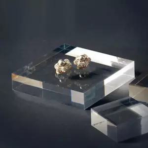 아크릴 상품진열대 사각 스테이지 100 중형소품 전시대 받침대 투명선반 촬영 거치대