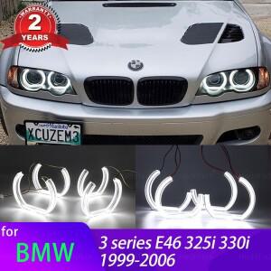 DTM 엔젤 아이즈 LED 화이트 라이트 키트 BMW 3 시리즈 E46 325i 330i M3 1999-2006 DRL M4 스타일 액세서