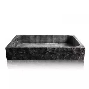 사각 수반 현무암 식물 장식 정원 돌어항 돌수반