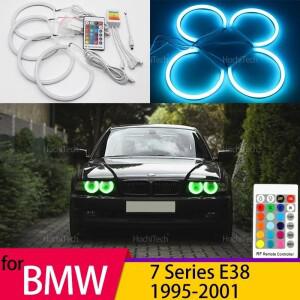 BMW 7 시리즈 E38 1995-2001 RGB 엔젤 아이 라이트 DRL (디머 포함) - 16가지 색상 4가지 다이나믹 모드 무
