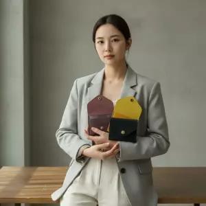 빈티지 푸에블로 가죽 3단 카드지갑 고급형