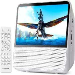 ROADOM 9.8인치 휴대용 DVD 플레이어(화면 포함) 7인치 HD 1024*600 디지털 화면 4000mAh 충전식 하이파이