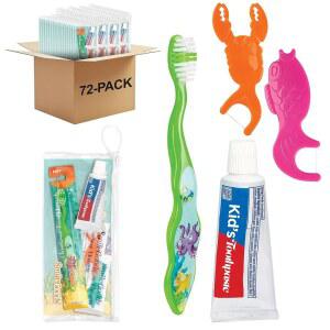 프랙티콘 스마일굿즈 치실 칫솔, 치약 및 치실이 포함된 관리 키트, 72팩