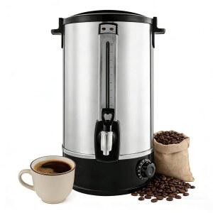 20L / 5.3Gal 커머셜 커피 항아리, 스피갓 및 온도 조절 기능이 있는 스테인리스 스틸 전기 온수 버킷, 케이터링 결혼식 파티 뷔페 이벤트용 대용량 보일러
