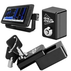 ZHDD 물고기 찾기 잠금 장치 2 PCS, 알루미늄 사각 합금 낚시 그래프 해양 GPS 짐벌 마운트 액세서리, 가민, 로랑스 및 허민버드 소나 레이더(블랙)