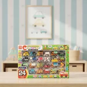 유앤원 큐티 미니카 24종세트 풀백카 중장비 경찰차 소방차 구급차 미니어처 자동차 장난감