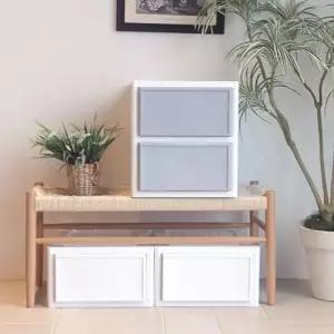 플라팜 다용도 옷 양말 수납장 플랫 플라스틱 서랍장 2단/4단 택1