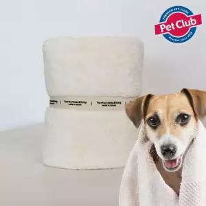 데이스포 강아지 고양이 목욕 수건 밀크타월 아이보리 M + L