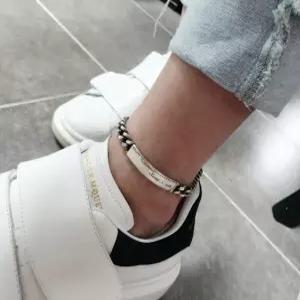 S5040 여성 10돈 유화 스틱 체인 발찌 실버925