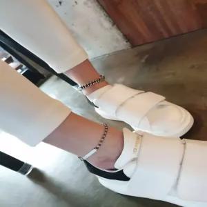 S5034 여성 스틱 4미리 군벌줄 발찌 심플 데일리 은발찌 실버925