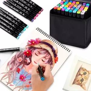 마카 디자인 펜 그리그리기 세트 48색 드로잉도구 신학기 펜세트 드로잉펜