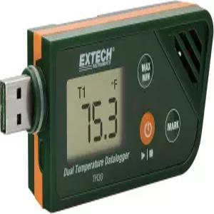 Extech TH30 USB 듀얼 온도 Datalogger - 고/저 알람 48K 메모리 채널 서미스터 센서 넓은 범위 컴팩트