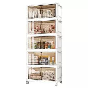 투명수납함 사물함 바퀴 다용도 이동식 0 45 이중문 3단