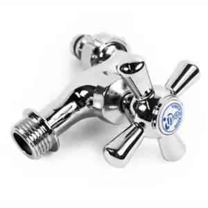 십자 수도꼭지 베란다 어댑터 냉수 온수 교체스텐수도 레스 세탁기수전 두갈래 커플링