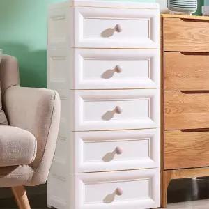 의류 옷정리 이동식 플라스틱 5단 조립서랍장 기저귀 수납장 다용도 안방 원룸