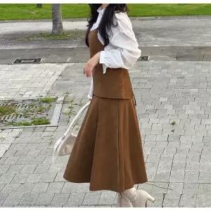 [롯데백화점]씨씨콜렉트 인조 스웨이드 언밸런스 스커트 C254MSD036