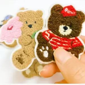 세트 패치 곰돌이 DIY 패브릭 자수 와펜 16종