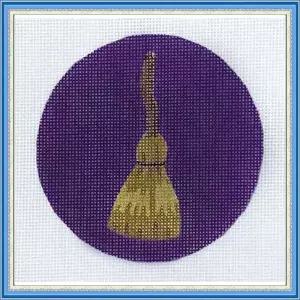 새크라멘토 스티치 하우의 니들포인트 키트 18CT 자수 패턴 스타터 캔버스 할로윈 - 마녀 빗자루