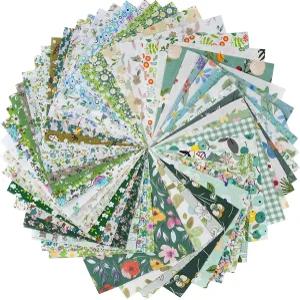 200개 5 x 인치 (13cm 13cm) 면 퀼팅 원단 묶음 사각 패치워크 사전 컷 50색 꽃무늬 퀼트 DIY 재봉