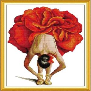 성인 초보 발레 소녀 패턴을 위한 다양한 DIY 바늘 포인트 선물 및 홈 데코용 스탬프 크로스 스티치 키트