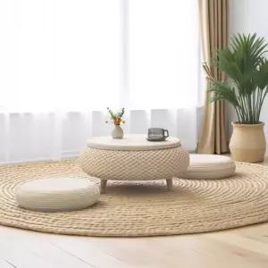 티테이블 좌식 탁자 라탄 미니 둥근 거실테이블 낮은