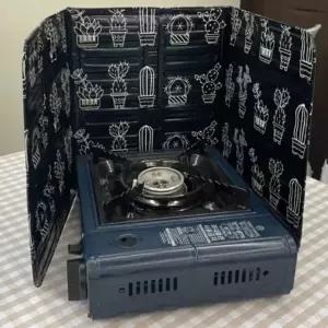 ( )가스렌지 가림막 블랙 휴대용가스렌지바람막이 버너막이