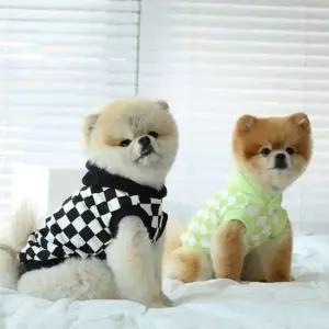 강아지 체크 민소매 (블랙) 데일리 후디 여름 옷 나시