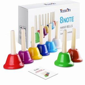 캐리백과 악보가 있는 핸드벨, 8음표 디아토닉 핸드벨 , 용 다채로운 악기, 축제, 교육, 교회, 결혼식, 가족 파티에 적합합니다