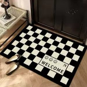 현관발매트 체크무늬 격자무늬 사무실 인테리어 카펫 코일 심플 환영 카페트