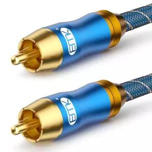 Audiophile 75-Ohm SPDIF 동축 서브우퍼 케이블 RCA와 OFC 코어 및 차폐형(5피트/1.5m)을 위한 EMK 디지털