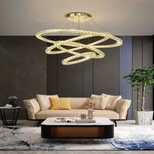 식탁 펜던트등 크리스탈 써클 LED 샹들리에 거실 로비 조명 럭셔리 라이트 인테리어