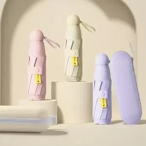 귀여운 초경량 미니 우산 양산 접이식 암막 휴대용 파우치 케이스 선물 로고 인쇄 판촉 홍보