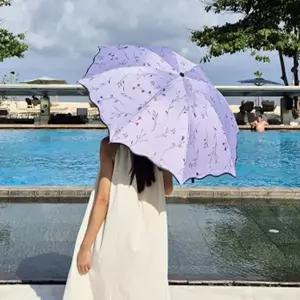UV자외선차단 3단 꽃무늬 플라워 양우산 양산 우산 초경량 암막코팅 방수 휴대용