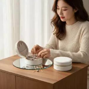 휴대용 액세서리 보관함 반지 귀걸이 목걸이 주얼리 정리함 미니 보석함