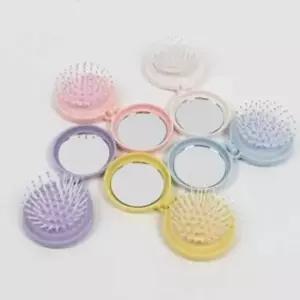 ( )원형손거울 접이식거울 접이식손거울 머리빗 빗거울 접이식 세트 휴대용