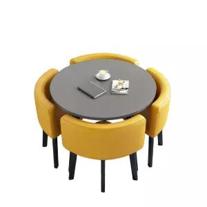 상담 테이블 원형 회의용 사무실 책상 리셉션 원탁 로비 그레이 라운드 미팅