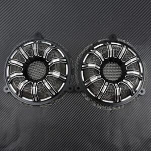 할리 투어링 일렉트라 스트리트 14-23 용 전면 스피커 그릴 커버 오토바이 알루미늄 6 인치 캡 2 개