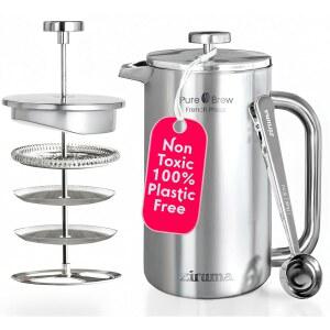무독성 프렌치프레스 커피메이커 34온스 스테인리스 플라스틱 프리