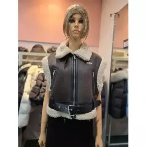 [에고이스트] 크롭 페이크 무스탕 베스트 ER4OMV-51 675489